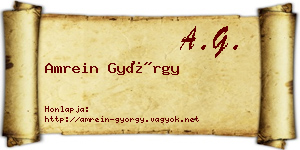 Amrein György névjegykártya